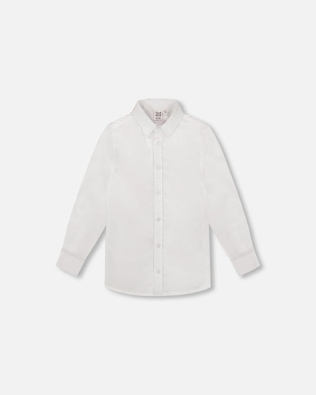 Button Down Long Sleeve Shirt White-0