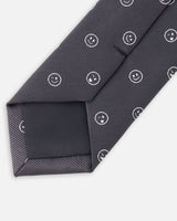Neck Tie Black Printed Smiles-1
