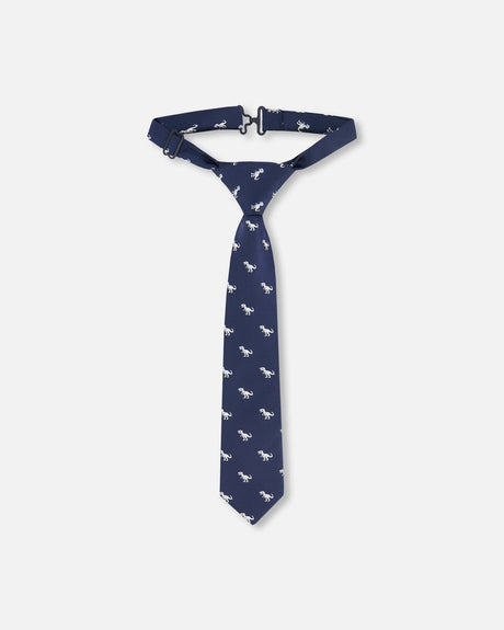Neck Tie Blue Dino Print-0