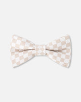 Bow Tie White And Sand Check-0