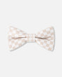 Bow Tie White And Sand Check-0