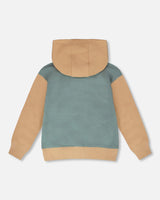 Hooded French Terry Cardigan Mint Green-2