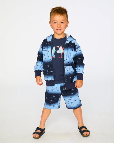 French Terry Shorts Blue Gradient-1