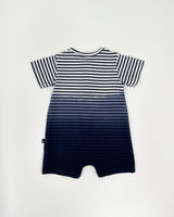 Organic Cotton Romper Blue Gradient Stripes-1
