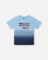 Organic Cotton Short Sleeve T-Shirt Blue Gradient-0