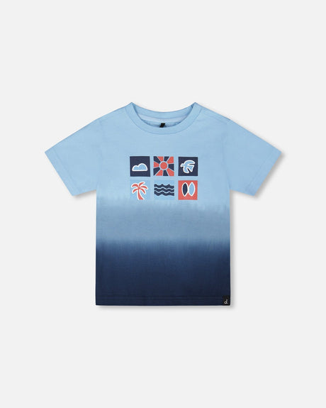 Organic Cotton Short Sleeve T-Shirt Blue Gradient-0