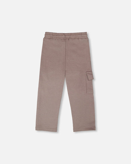 French Terry Sweatpants With Cargo Pocket Taupe-1