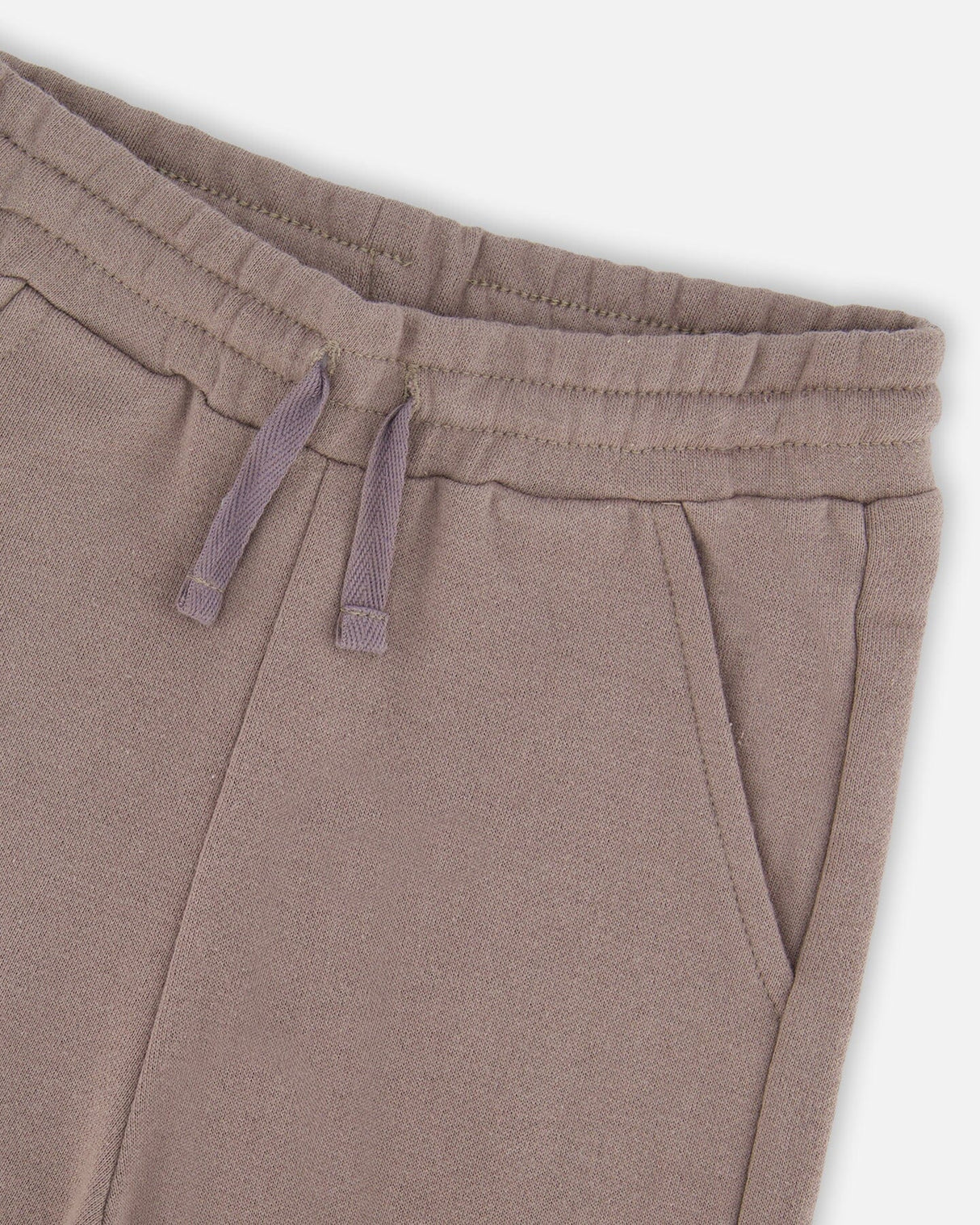 French Terry Sweatpants With Cargo Pocket Taupe-2