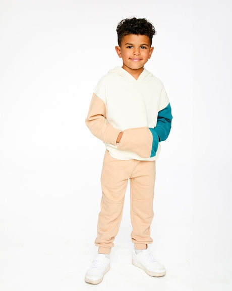 French Terry Sweatpants With Cross Seams Beige-1