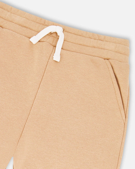 French Terry Sweatpants With Cross Seams Beige-3