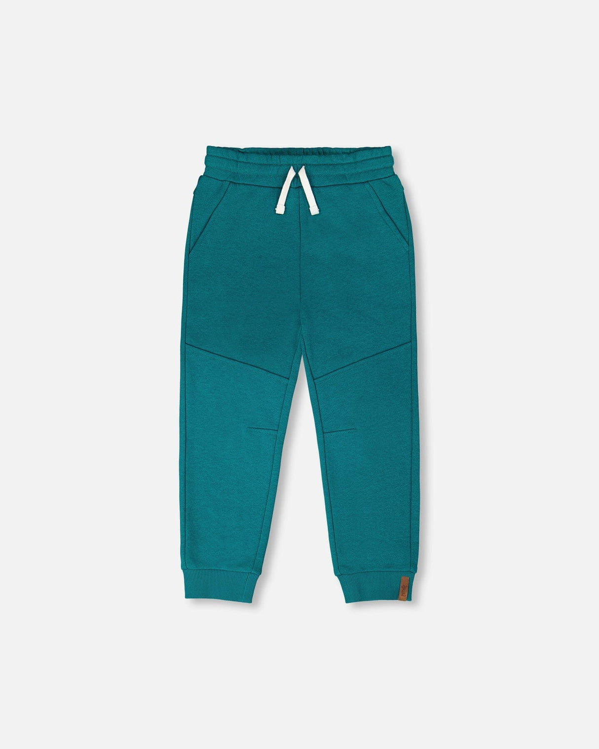 French Terry Sweatpants With Cross Seams Dark Turquoise-0