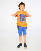 French Terry Shorts With Cross Seams Royal Blue-2