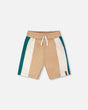 Sporty French Terry Shorts Beige-0