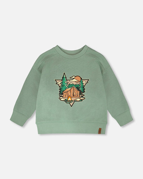 French Terry Sweatshirt Pale Green-0