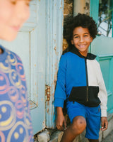 Hooded French Terry Cardigan Royal Blue-1