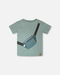 Organic Cotton Jersey T-Shirt With Cross Bag Green-0