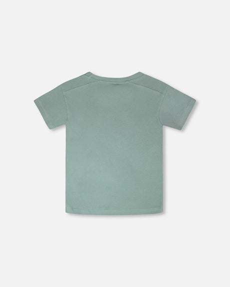 Organic Cotton Jersey T-Shirt With Cross Bag Green-2