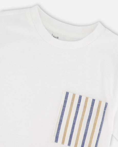 Jersey T-Shirt With Chest Pocket White-3