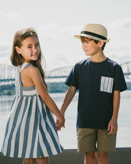 Jersey T-Shirt With Chest Pocket Dark Blue-2