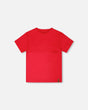 Organic Cotton Colorblock Jersey T-Shirt With Chest Pocket Rouge-0