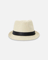 Fedora-Style Straw Hat Beige-2