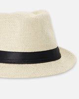 Fedora-Style Straw Hat Beige-3