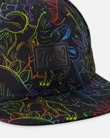 Cap Black Dinosaur Print-3