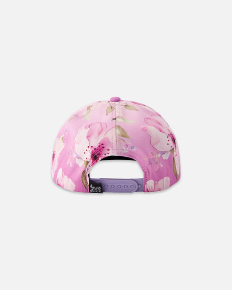 Cap Purple Flower Print-2