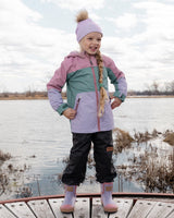 Stretch Jersey Hat Purple With Pompom-1