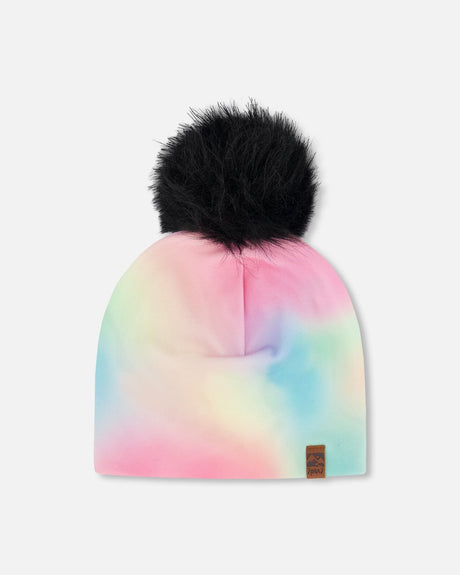 Stretch Jersey Hat Multicolored With Pompom-0