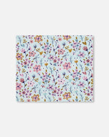 Stretch Jersey Neck Tube Blue Mini Flower Print-1