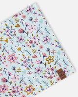Stretch Jersey Neck Tube Blue Mini Flower Print-2