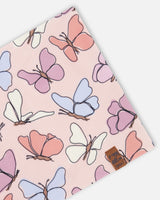 Stretch Jersey Neck Tube Pink Printed Butterflies-2