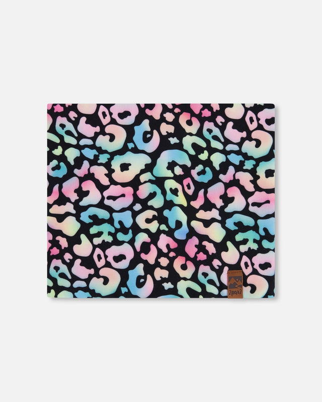 Stretch Jersey Neck Tube Black Animal Print-0