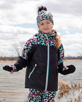 Stretch Jersey Neck Tube Black Animal Print-1