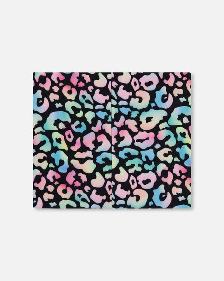 Stretch Jersey Neck Tube Black Animal Print-2