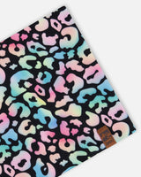 Stretch Jersey Neck Tube Black Animal Print-3