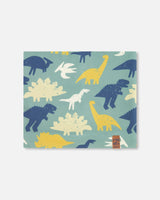 Stretch Jersey Neck Tube Green Dinosaur Print-0