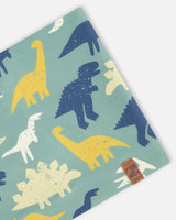 Stretch Jersey Neck Tube Green Dinosaur Print-3