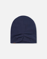 Stretch Jersey Beanie Navy Blue-2