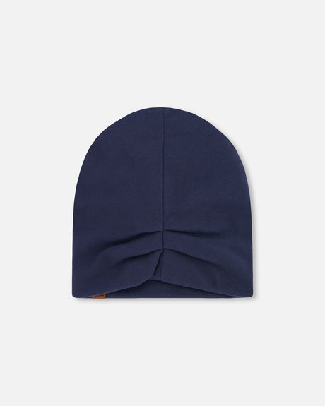 Stretch Jersey Beanie Navy Blue-2