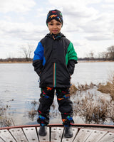 Stretch Jersey Beanie Black Dinosaur Print-2