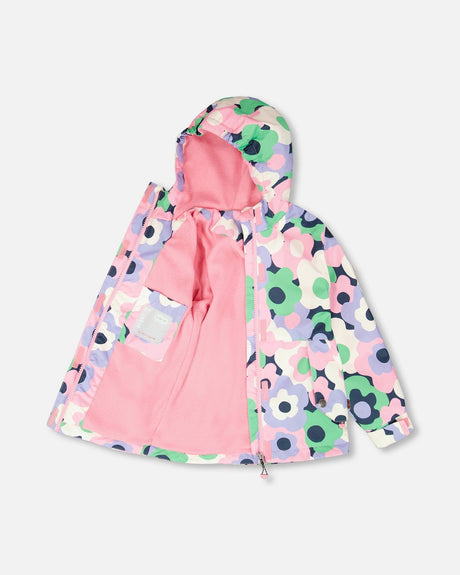 Mid-Season Jacket Black Printed Flowers-3