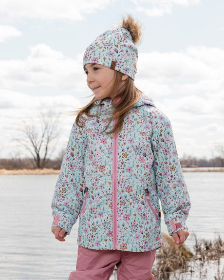Mid-Season Jacket Blue Mini Flower Print-1