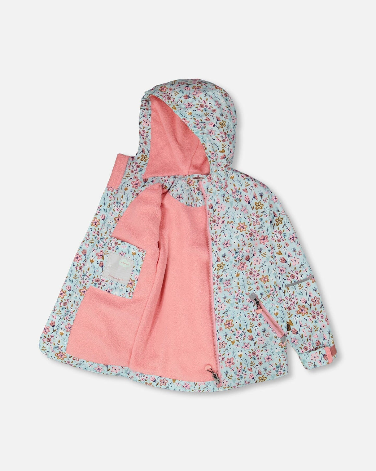 Mid-Season Jacket Blue Mini Flower Print-3