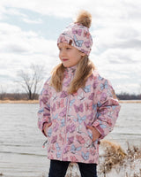 Mid-Season Jacket Pink Printed Butterflies-2