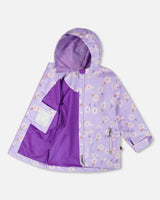 Mid-Season Jacket Purple Daisy Print-1