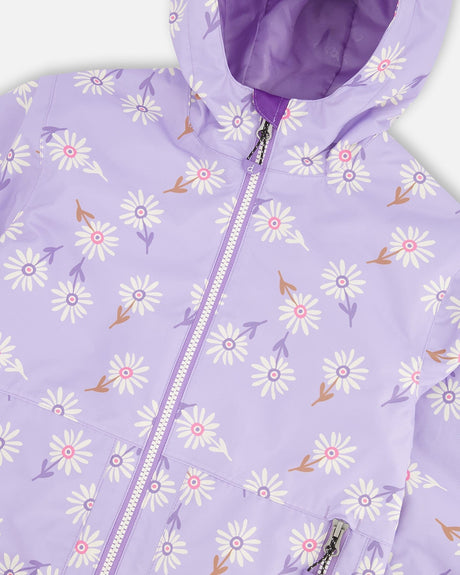 Mid-Season Jacket Purple Daisy Print-3