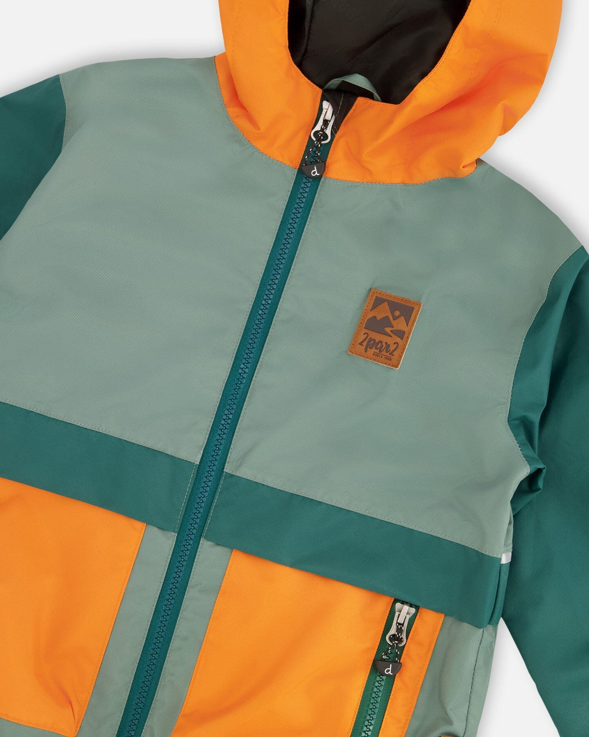 Mid-Season Jacket Dark Green And Orange-4