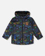 Mid-Season Jacket Black Printed Skateboards-0